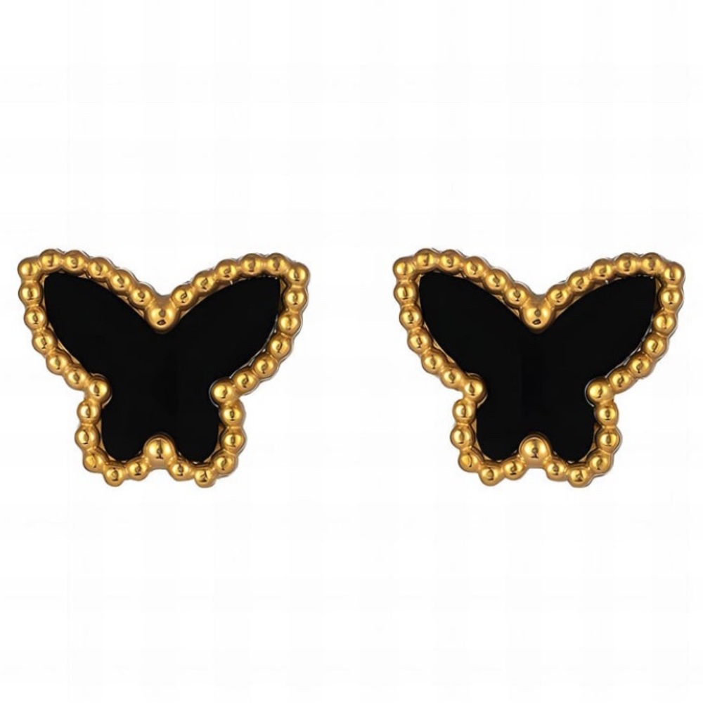 Gold Plated Butterfly Earrings Stainless Steel Trendy Dainty Everyday Cute